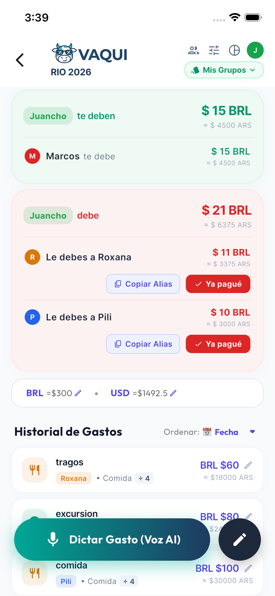 Múltiples grupos simultáneos en Vaqui